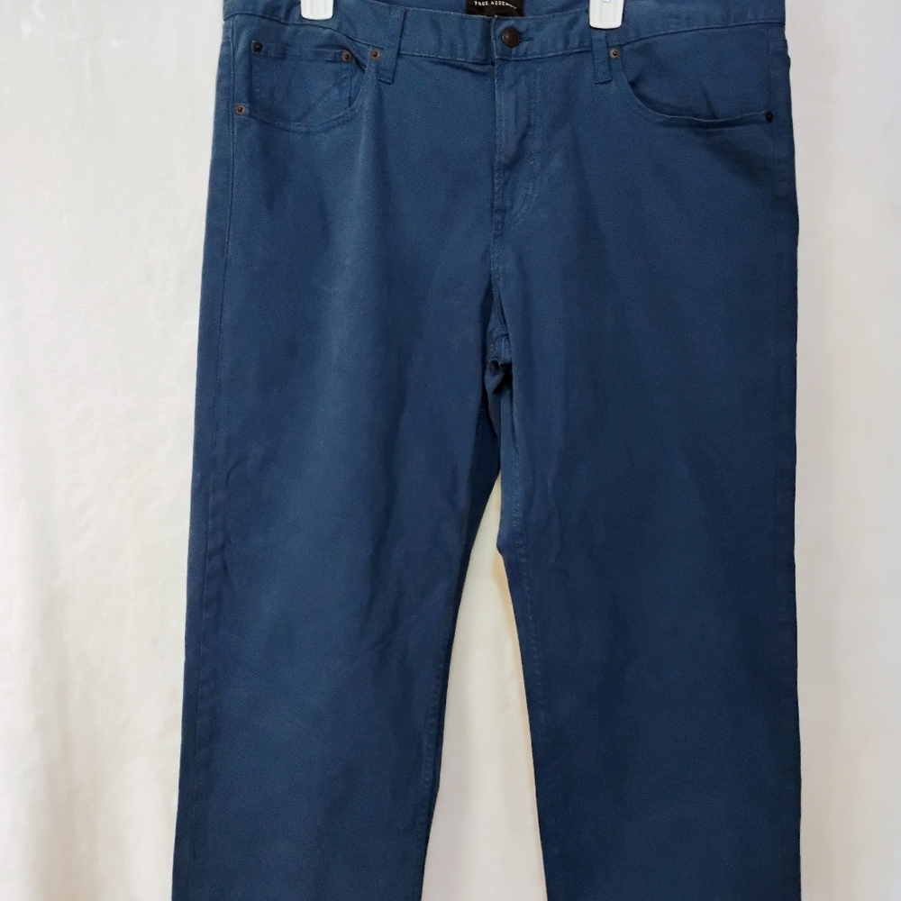 Free Assembly Modern Straight Leg Blue Pants Jeans Men 40x30 Soft Casual F‎